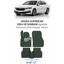 Otocraft Skoda Superb B9 2024 ve Sonrası Uyumlu Haki 3D Havuzlu Eva Oto Paspas Takımı 5 Parça Araca Özel