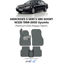 Otocraft Mercedes S Seri S 280 Short W220 1998-2005 Uyumlu Füme 3D Havuzlu Eva Oto Paspas Takımı 5 Parça Araca Özel