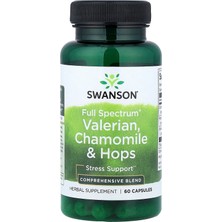 Swanson Vitamins, Full Spectrum® Valerian, Chamomile & Hops, 60 Capsules