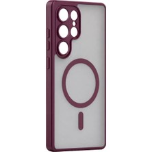 TeknoKapsül Samsung Galaxy S26 Ultra Loji Magsafe Kapak - Bordo
