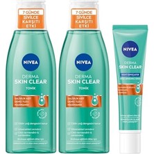 Derma Skin Clear Night Exfoliator Gece Arındırıcı Krem 40 ml + Derma Skin Clear Sivilce Karşıtı Tonik 200 ml X2
