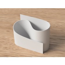 TeknoKapsül 3D Baskı Kavisli Diş Fırçası ve Küçük Eşya Tutucu Masa ve Banyo Organizeri Modern Minimal Düzenleyici - Beyaz