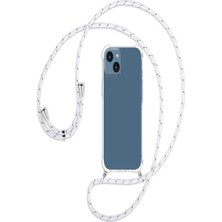 Apple iPhone 15 Uyumlu Şeffaf Silikon Kılıf, Boyun ve Omuz Askılı Ipli Tasarım