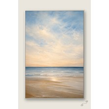 Sonsuz Sahil Ufku — 30×40 cm — Beyaz Metal Çerçeveli Kanvas Tablo