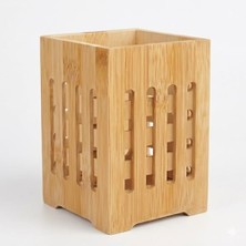 Bambu Kaşıklık; Mutfak Tezgahı Düzenleyici, Doğal Ahşap, 10X10X14 cm