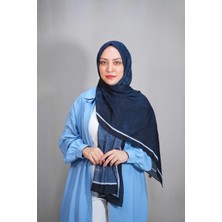 Emproyal Lacivert Beyaz Çizgi Detaylı Kadın Şal - 2072