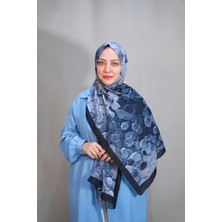 Emproyal Antrasit Buz Mavisi Yuvarlak Desenli Kadın Şal - 2075