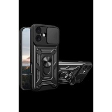 Urfakent Apple iPhone 17 Uyumlu Pars Lens Yüzüklü Silikon - Siyah