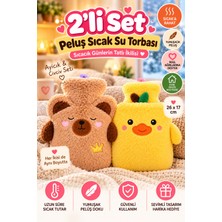 Open City 2'li Set Peluş Sıcak Su Torbası Ayıcık Civciv Figürlü Yumuşak Kılıflı 26X17 cm Kışlık Isınma Sevimli