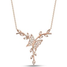 Madam Matmazel Kelebek Kolye; 925 Ayar Gümüş, Butterfly, Kız, Arkadaş, Kadın, Anne, Eş, Hediyeli Ürün