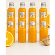 Odea 30ML Kapasiteye Sahip 12 Adet Sızdırmaz Cam Shot Şişesi, Metal Kapaklı