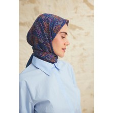 Emproyal Velune Marielle Desen Lyocell Eşarp Indigo