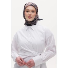 Emproyal Tenline Florenza Desen Viscon Eşarp Siyah Vizon