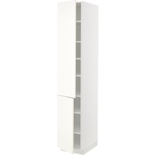 IKEA Beyaz Mutfak Boy Dolabı 40X60X220 Cm, 2 Kapaklı, Raflı