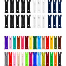 U5 Fashion 18 cm Fermuar Seti 50 Adet – Siyah, Beyaz, Lacivert ve Karışık Renkli Dikiş Fermuarı