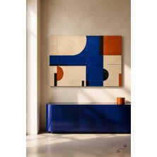 Mavi Kesit — Soyut Kontrast — 30×40 cm Kanvas Tablo