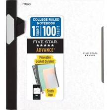 Advance 820012B-ECM Spiral Defter ve Çalışma Uygulaması 1 Konu Üniversite Çizgili 21,5 cm x 28 cm 100 Sayfa Spiral Koruyucu Hareketli Ayırıcılarla Beyaz