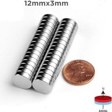 25 Adet 12 mm x 3 mm Güçlü Yuvarlak Neodyum Mıknatıs Magnet
