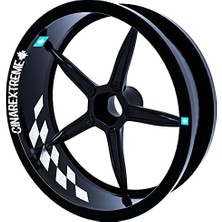 Gp Flag Damalı Reflektif Gri Iç Jant Şeridi Stickerı