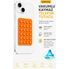Cep Telefonu Tutucu Vantuzlu Vakumlu Kaymaz Tüm Telefonlar ile Uyumlu Yapışkanlı Telefon Tutucu Turuncu