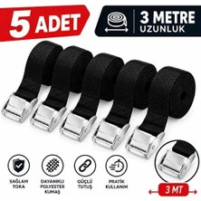 Beka Halat Bisiklet Kilit Tokalı Germe Kayışı 3 Metre (5 Adet)
