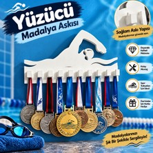 Dinç Spor Kelebek Yüzücü Madalya Askısı – 10 Askılı Renkli Duvar Madalya Tutucu
