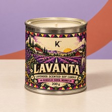 Kafna Lavanta Kokulu | Dekoratif Teneke Mum - %100 Soya Wax |200GR