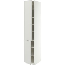 IKEA Açık Gri Mutfak Boy Dolabı 40X60X220 Cm, 2 Kapaklı, Raflı