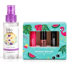 Silver Rose Bahar Buketi Parfümlü Kolonya 100ML ve Goldn Rose Mini Seyahat Seti ( Maskara-Lip Gloss - Eyeliner )