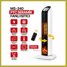 Bezos Ptc Seramik Fanlı Elektrikli Isıtıcı Kumandalı Bcks