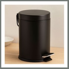 Bezos 3l Pedallı Metal Çöp Kovası Siyah Mmbz
