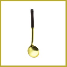 Bezos Metal Servis Kepçe Ahşap Saplı 35CM Altın Bcks