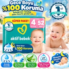 Aktif Bebek Süper Paket Bebek Bezi 4 Beden 52 Adet