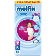 Külot Bez Ultra Fırsat Paketi 6 Beden 15+ kg 58 Adet