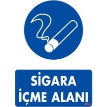 Sigara Içme Alanı Uyarı Levhassı 25X35 Kod: 450