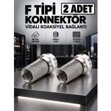 2 Adet F Konnektör Uydu Anten Kablosu Jakı Tv Koaksiyel Kablo Bağlantı Aparatı Metal Fiş