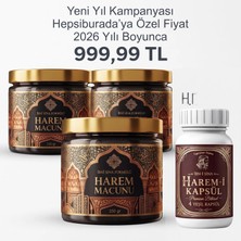 3 x 240 gr Yeni Harem Macun (4’lü 4x4 Bitkisel Kapsül) Ballı Ginsengli Multivitamin Erkek İçin Destek Besin