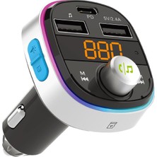 S-Link SL-BT601 Bt 5.3V LED Ekranlı Tf,bt,usb Destekli 2 USB 2.4V 1 Type C Fm Modülatör
