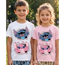 Durak Reklam Stitch ve Angel Yırtık Efektli Ikili Ütü ile Yapıştırılan Dtf Transfer Baskı