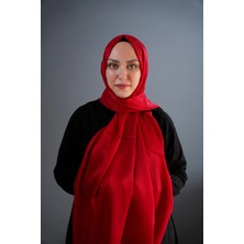 Kroren Kırmızı Çizgi Desenli Şal 2160