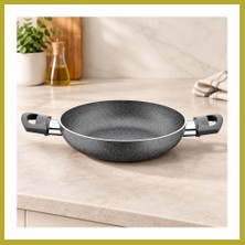 Bezos Granit Tava 22 cm Çift Saplı Gri Kırçıllı Bcks