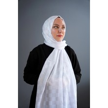 Kroren Kırık Beyaz Damalı Şal - 2159