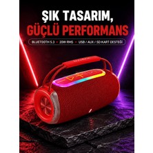 Str Store Rgb LED Işıklı 20W Taşınabilir Bluetooth Hoparlör Ipx6 Suya Dayanıklı
