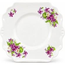 My Balli Store Mor Menekşe Desenli Vintage İngiliz Antika Servis Tabağı (23.5cm)
