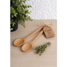 Ness Global 2'li %100 Doğal Bambu Sos ve Mama Kaşığı, Çizme Yapmaz, Sıcağa Dayanıklı 23 cm Özel Boy Ince Uzun
