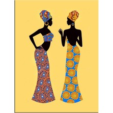 Str Store Afrikalı Kadınlar Dekoratif Kanvas Tablo. Temalar: Etnik Eski Antik Mısır Harita Oldmap Vintage Soyut Klasik Rönesans Atatürk Deniz Manzara Çiçekler Duvar Panoları (50X35)
