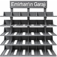 Reborn 3D 30 Araçlık Kişiye Özel  Diecast Garaj Standı (1/64 Ölçek Uyumlu) - Gri