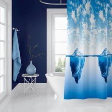 Banyo Perdesi 5322 1X180X200, Perde Borusu Askı Aparatı Köşe Boru Beyaz Hediyeli, Duş Perdesi S