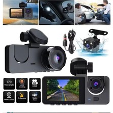 Str Store H15 Wifi Full Hd 1080P Yüksek Hassasiyetli Üç Kameralı Araç Içi Kamera Araba Güvenlik Kamerası Gece Görüşü Ön Geri Iç Kayıt Ir LED