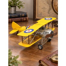 Mnk Home Dekoratif Metal Çift Kanatlı Savaş Uçağı – Vintage Nostaljik Uçak Maketi 35 cm
